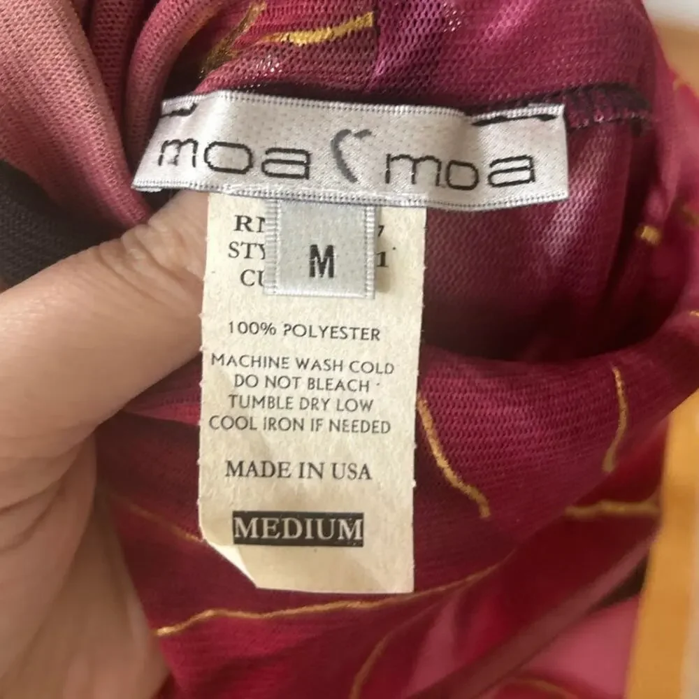 Vintage Y2K Mesh Sheer Black Red Floral Rose Metallic Gold Slip Dress - Picture 4 of 6